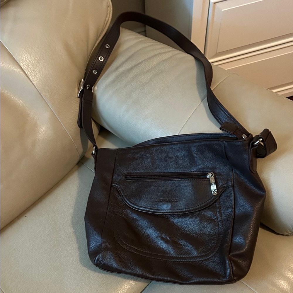 Brown Leather adjustable crossbody bag